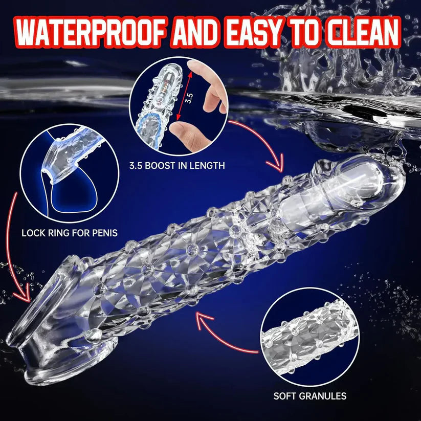 Vibrating Crystal Sleeve Fit All Men (Imported Quality)