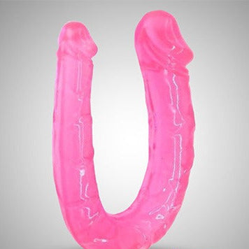 Double Ended Flexible Jelly Dong Dildo for Double Penetration